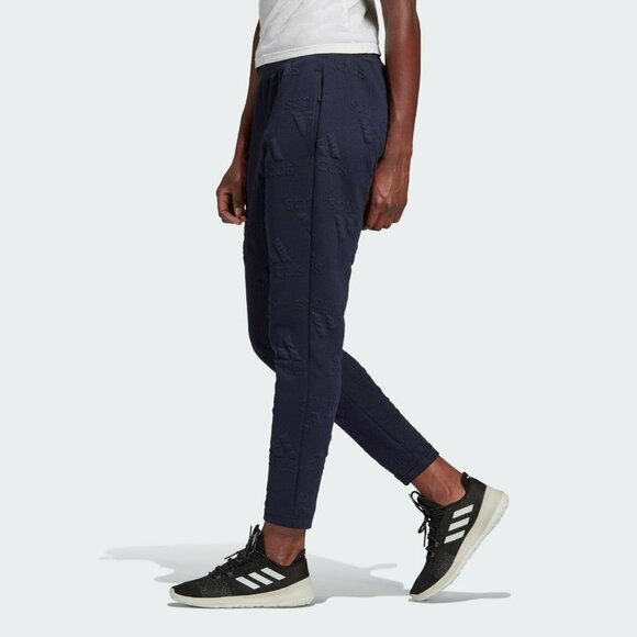 adidas AEROREADY Jacquard Allover Logo Sweatpants - Picture 4 of 10